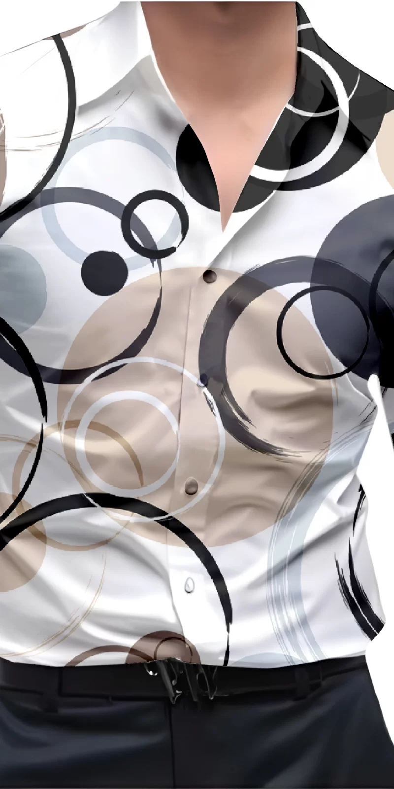 Black And White Mens Wear Printed Shirt
