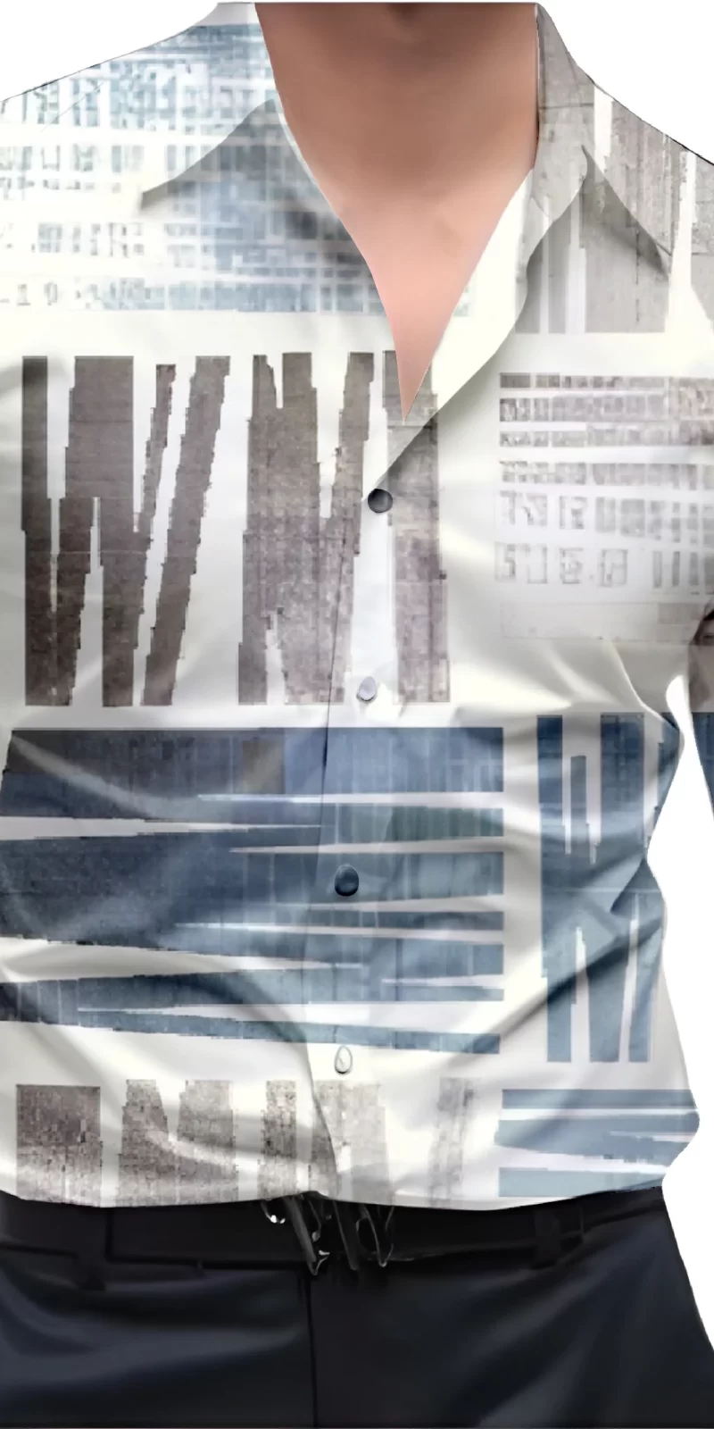 Blue And White Mens Wear Printed Shirt