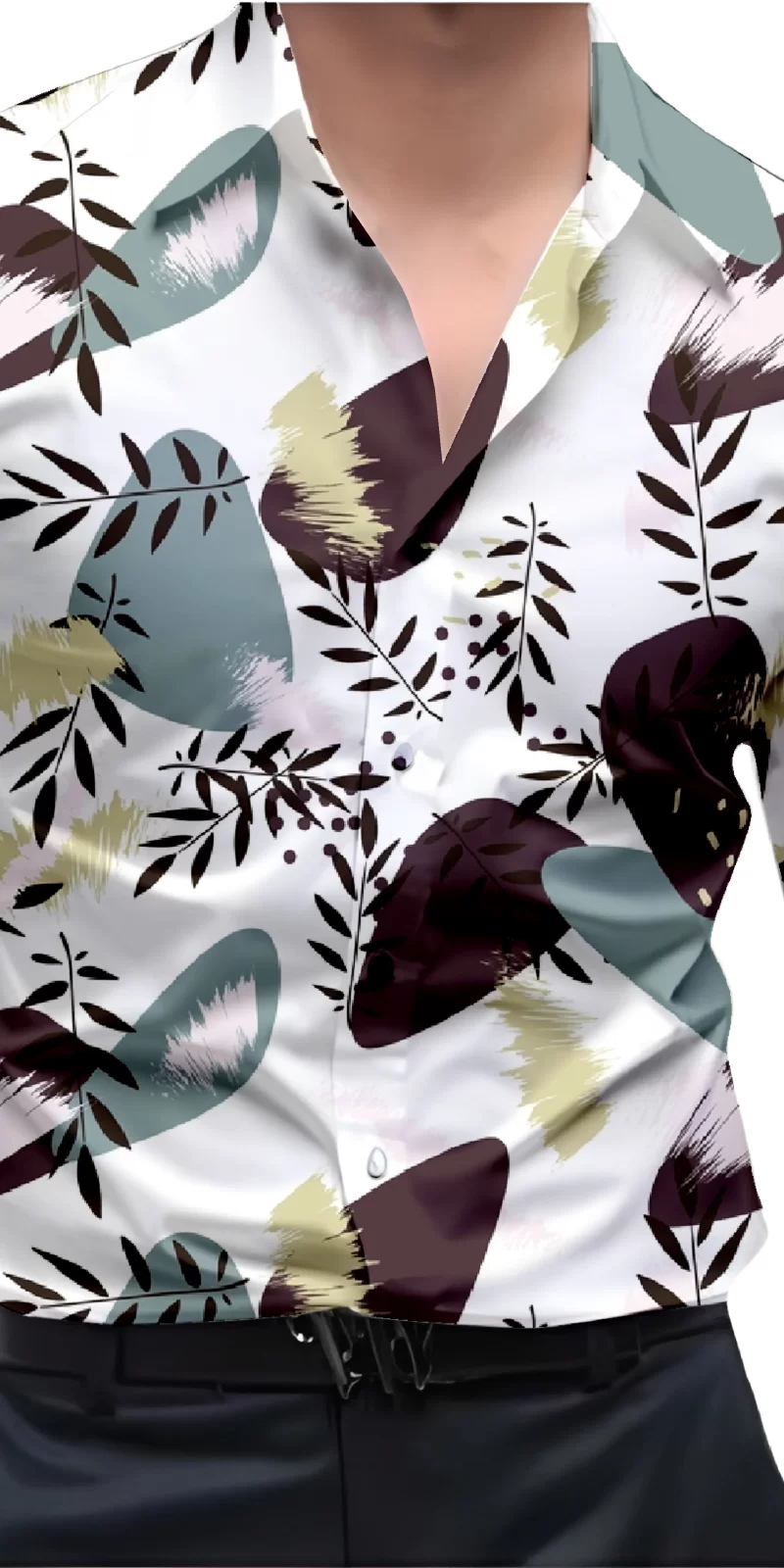 Maroon And White Mens Wear Printed Shirt