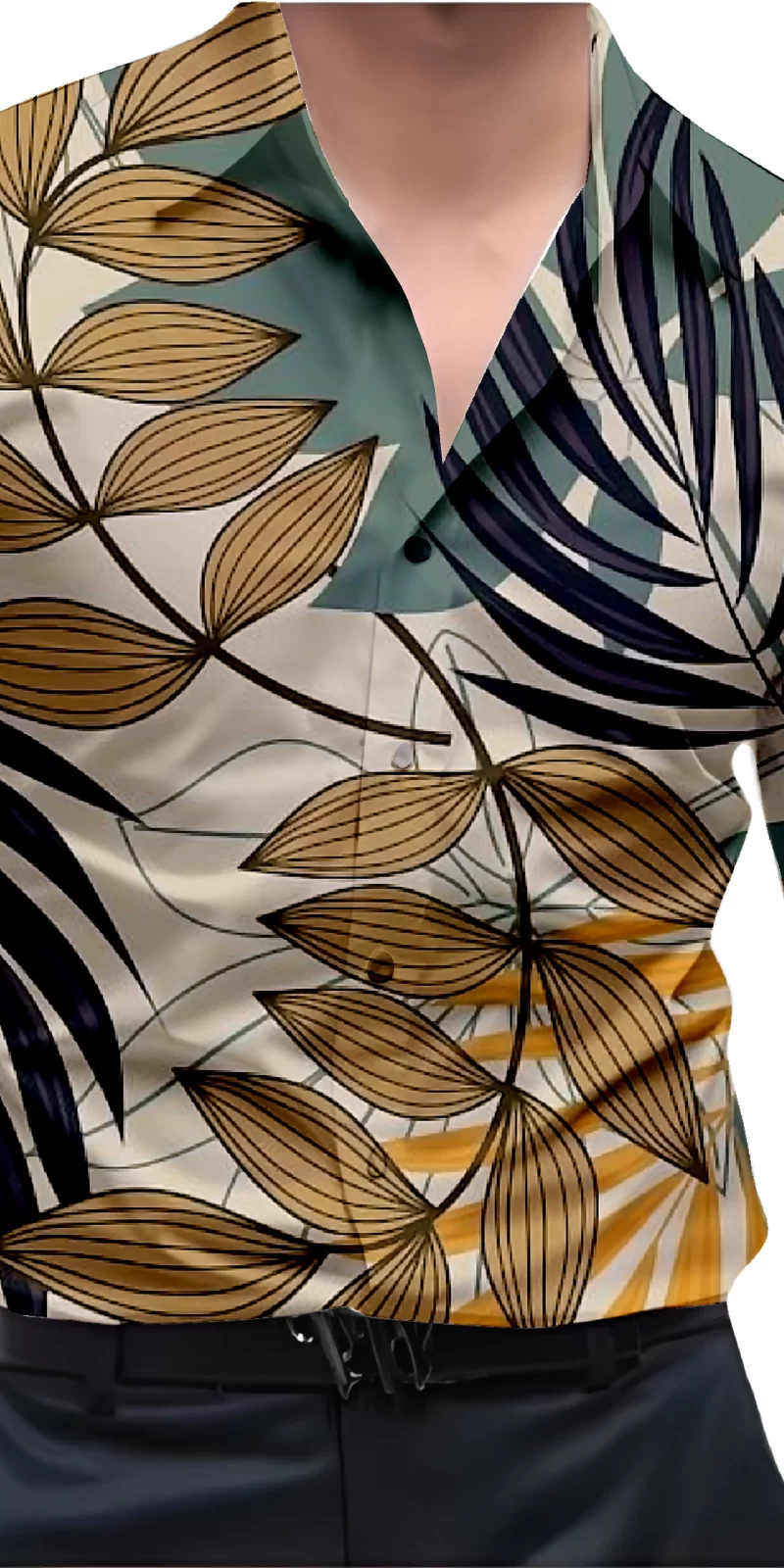 Brown And White Mens Wear Printed Shirt