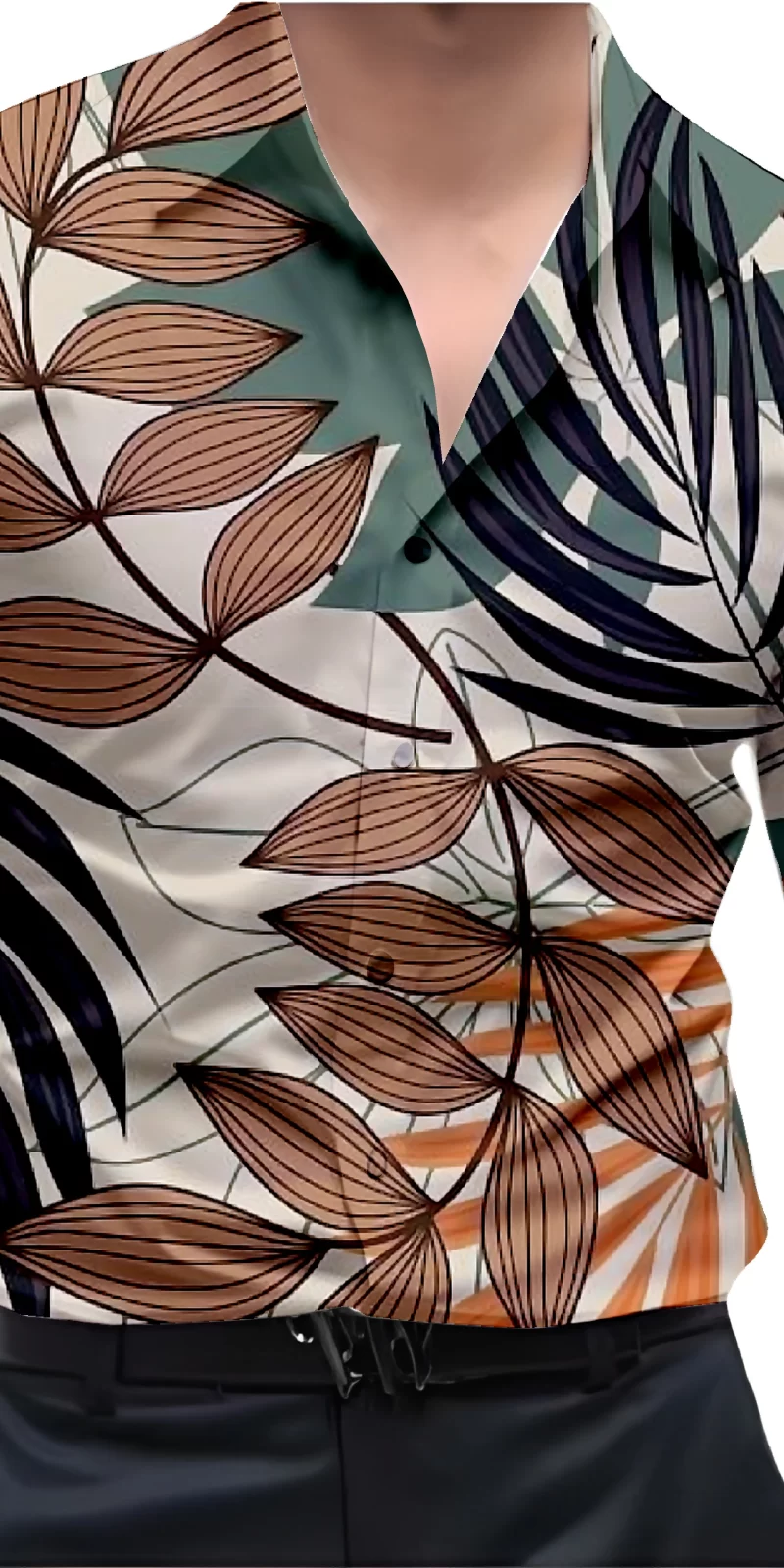 Brown And White Mens Wear Printed Shirt