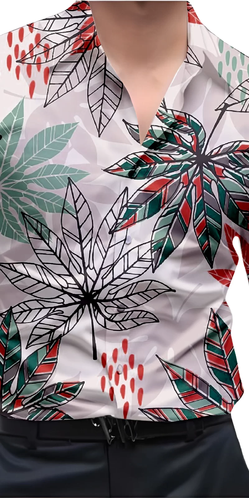Red And White Mens Wear Printed Shirt