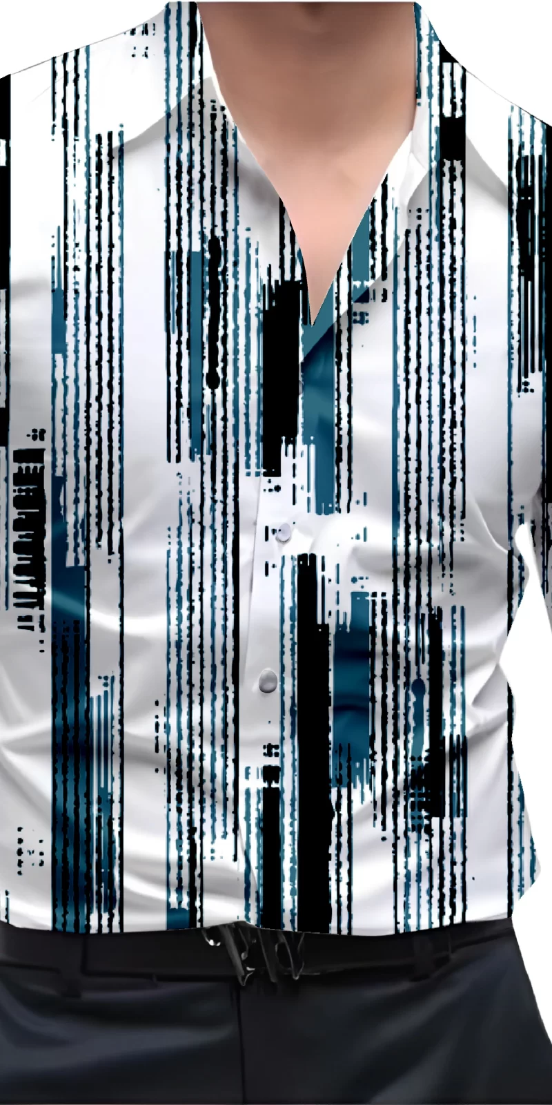 Blue And White Mens Wear Printed Shirt