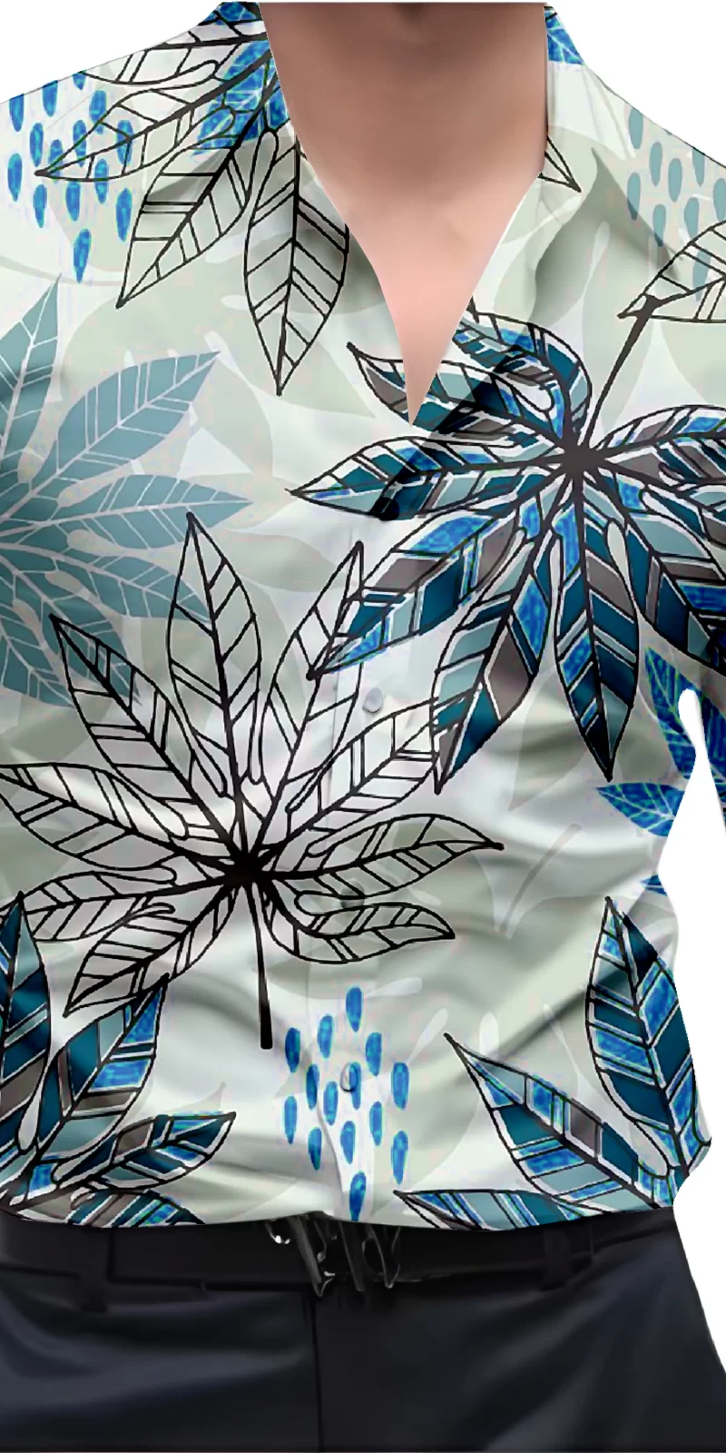Blue And White Mens Wear Printed Shirt