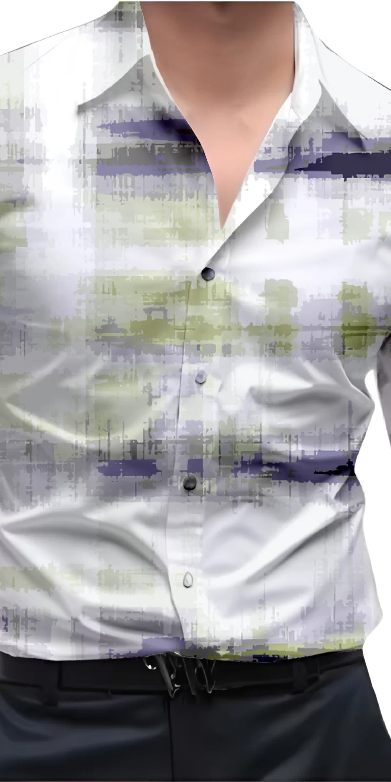 Green And White Mens Wear Printed Shirt