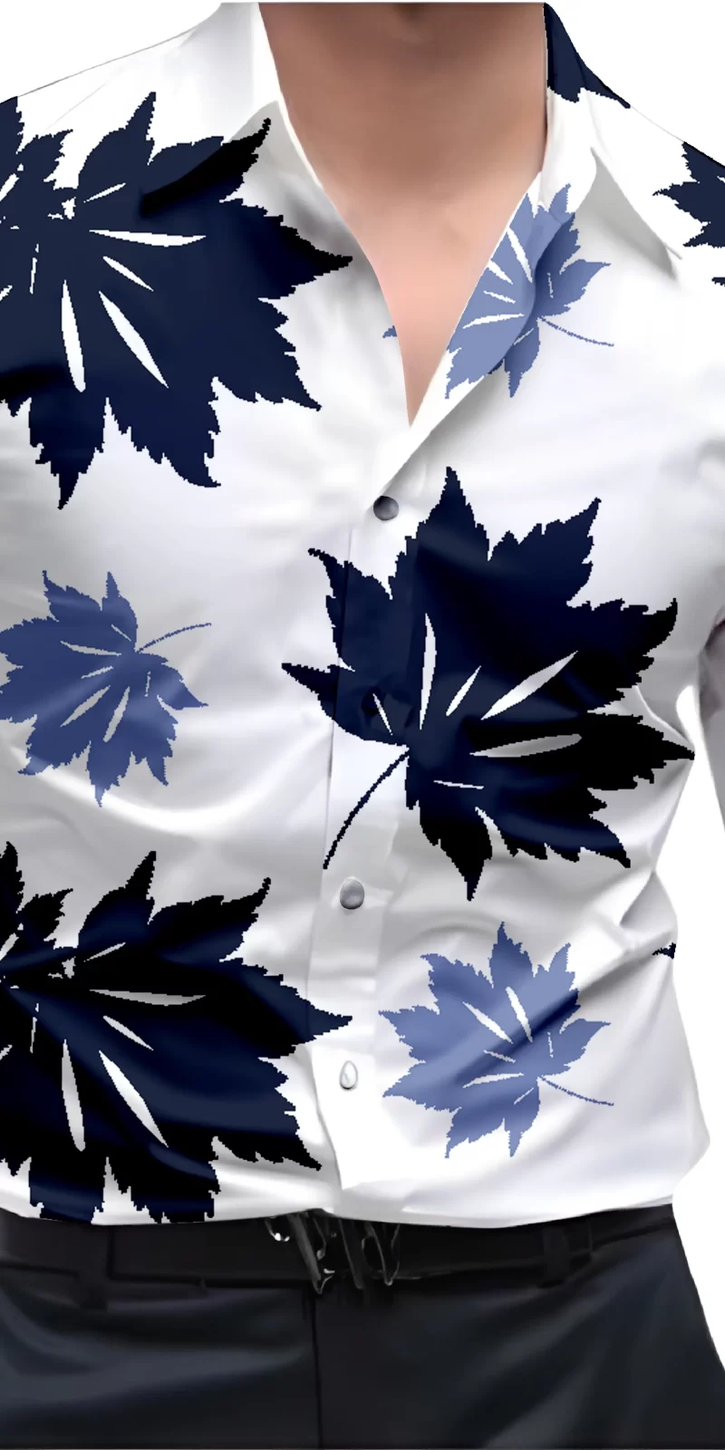 Blue And White Mens Wear Printed Shirt