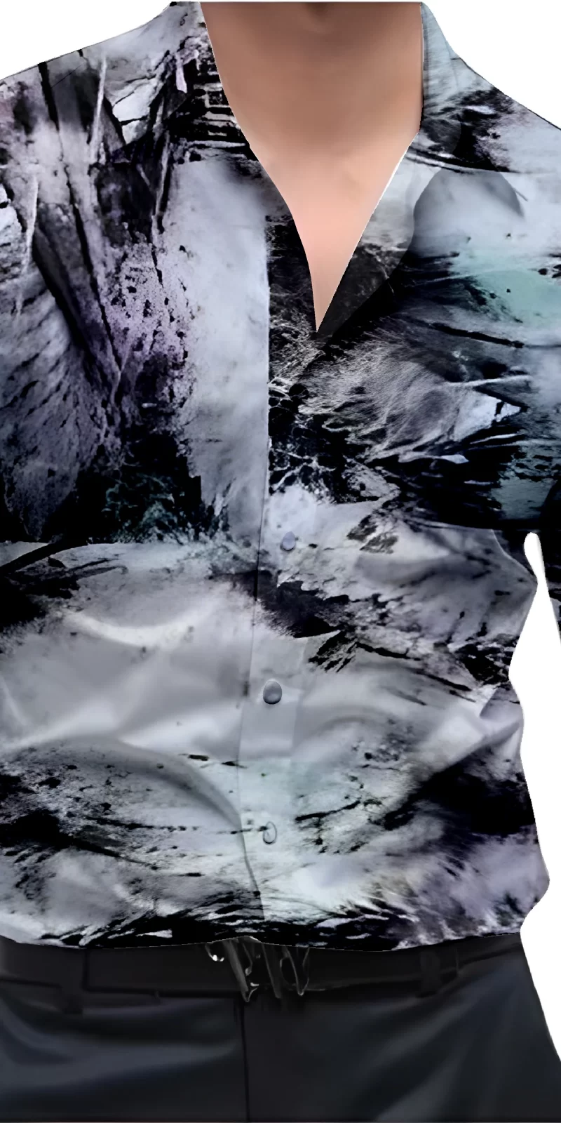 Black And White Mens Wear Printed Shirt