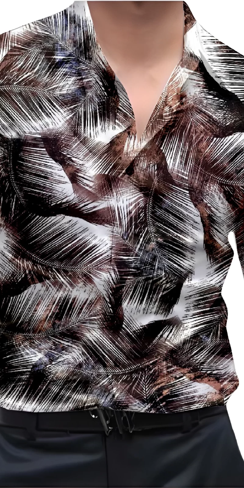Black And White Mens Wear Printed Shirt