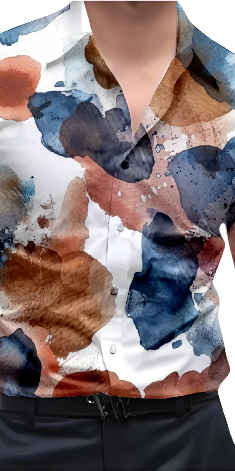 Blue And White Mens Wear Printed Shirt