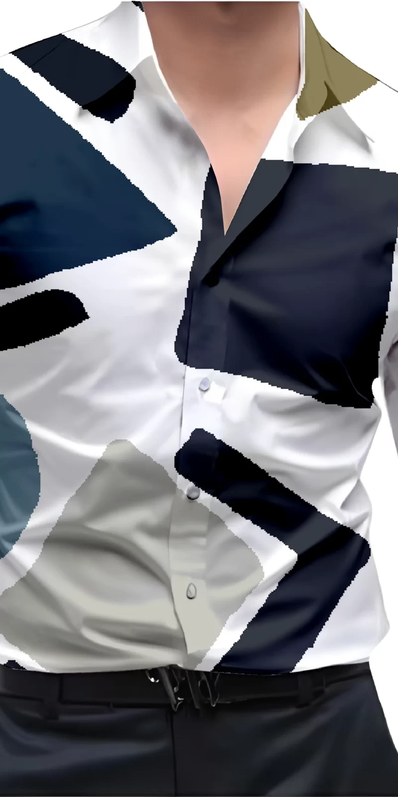 Black And White Mens Wear Printed Shirt