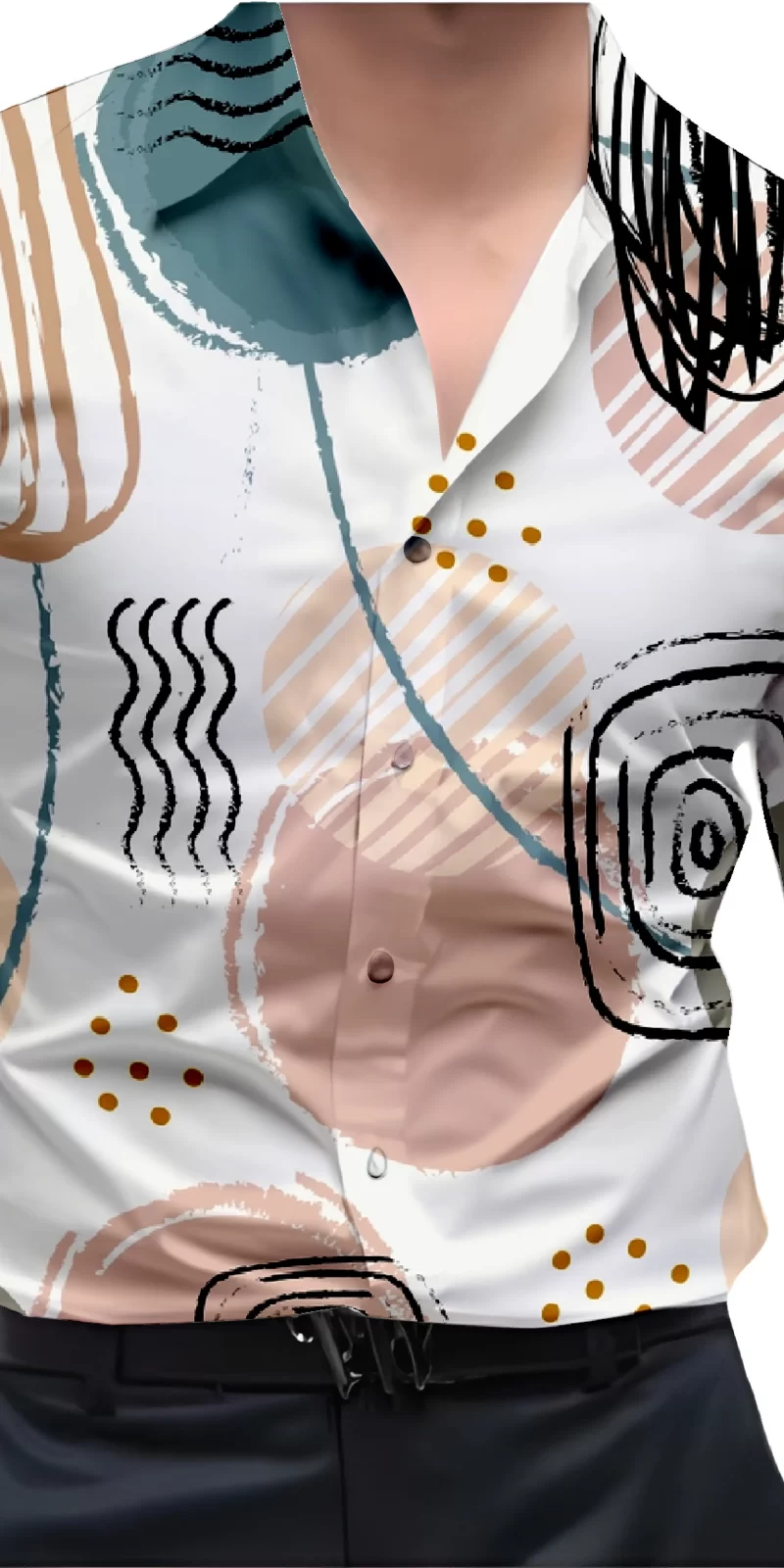Brown And White Mens Wear Printed Shirt