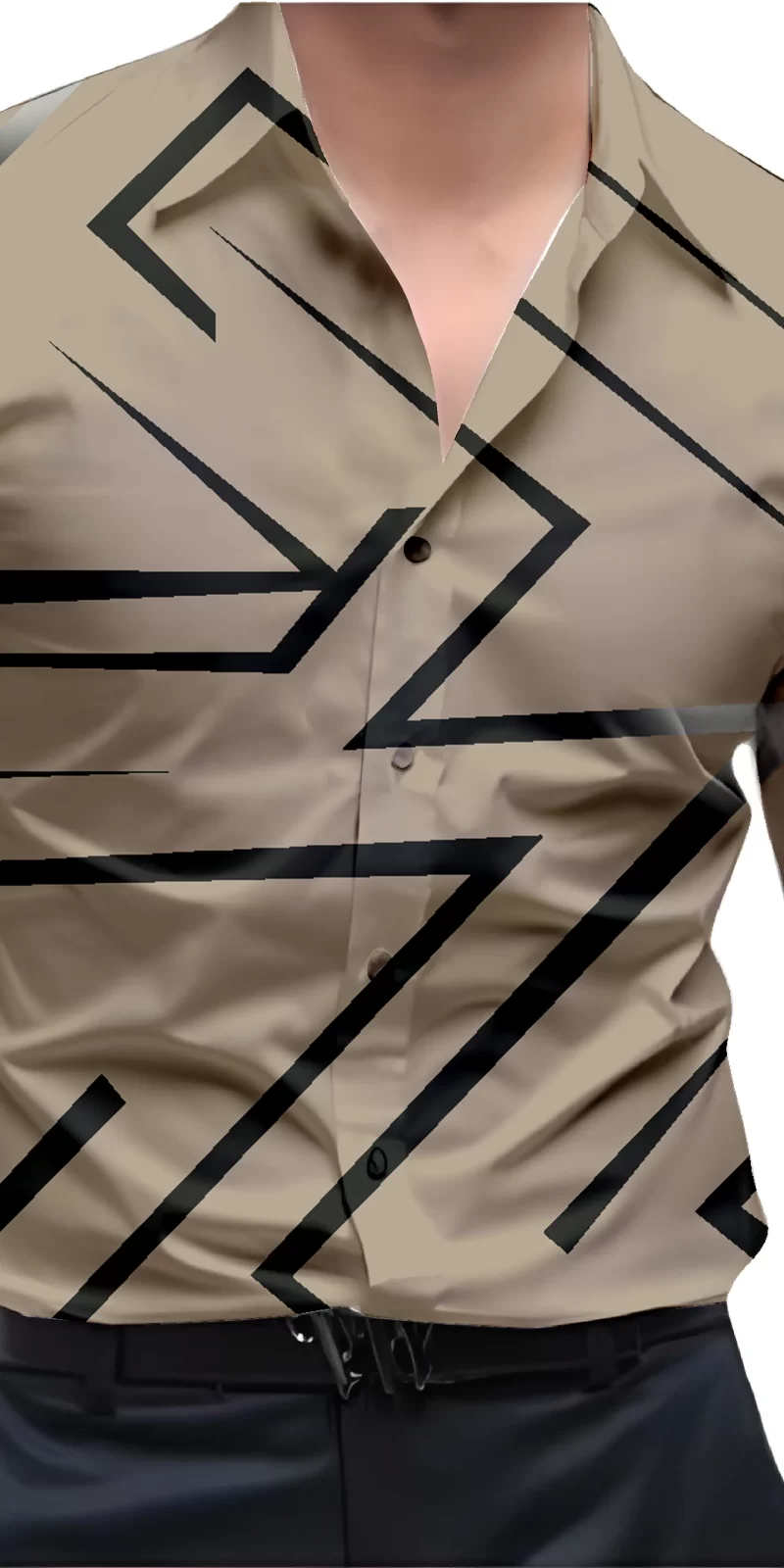 Black And White Mens Wear Printed Shirt