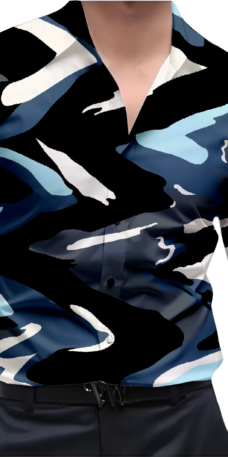 Blue And White Mens Wear Printed Shirt