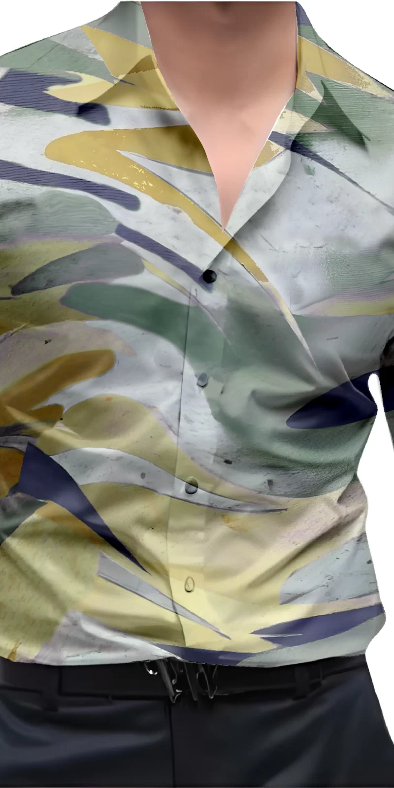 Green And White Mens Wear Printed Shirt
