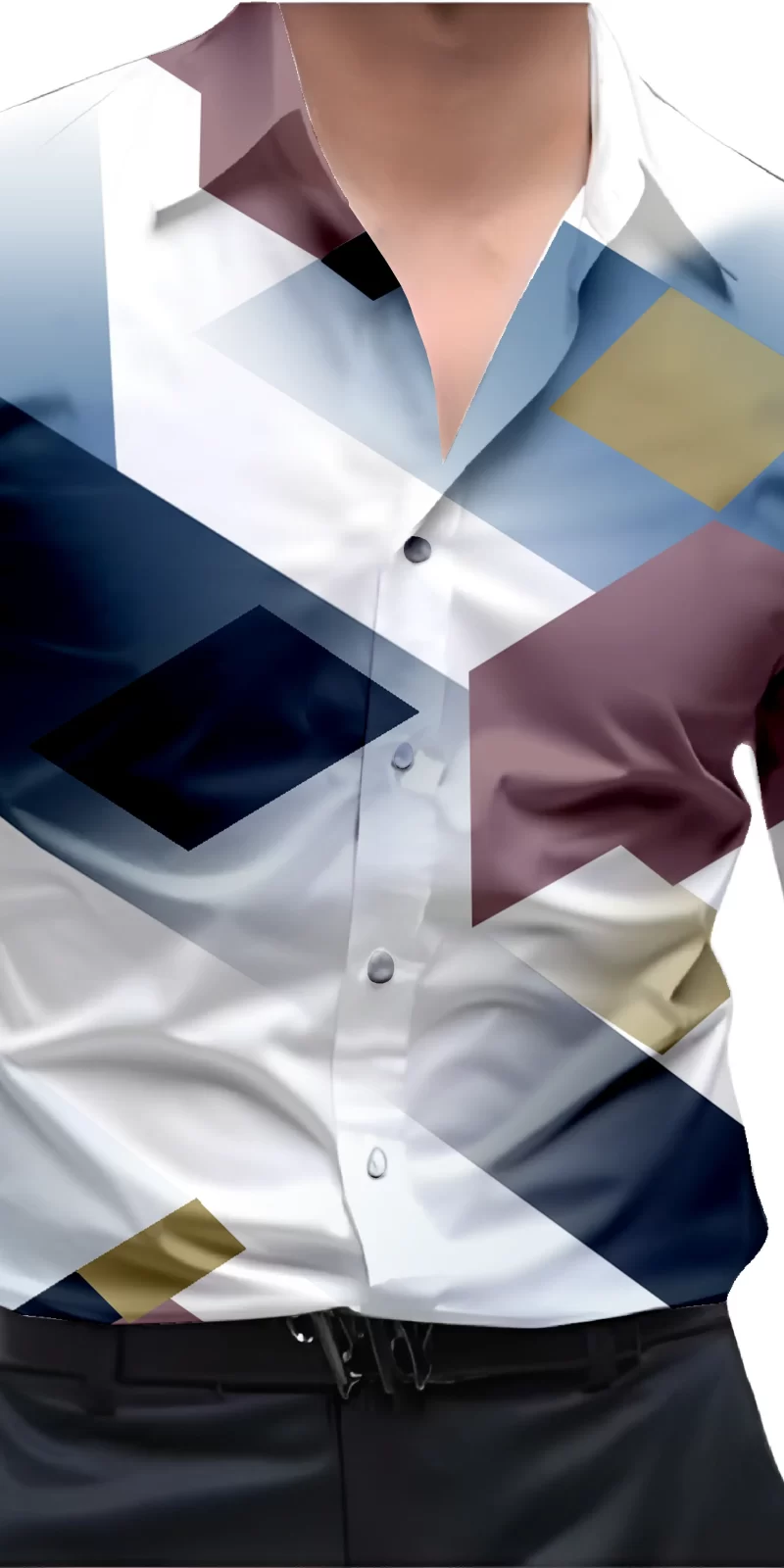 Blue And White Mens Wear Printed Shirt