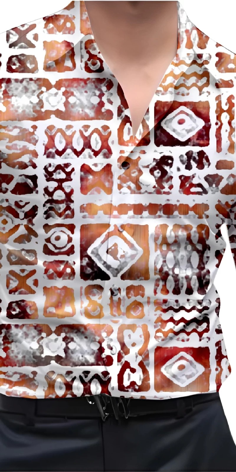 Brown And White Mens Wear Printed Shirt