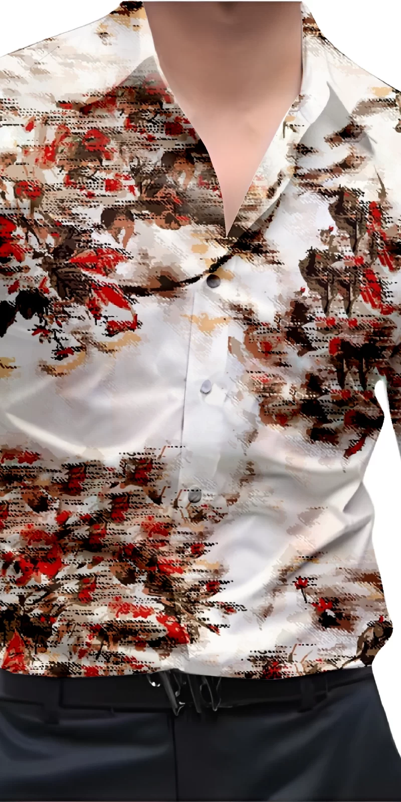 Brown And White Mens Wear Printed Shirt