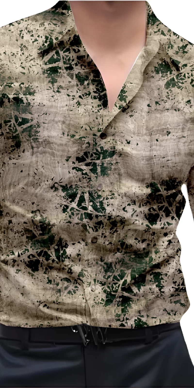 Green And White Mens Wear Printed Shirt