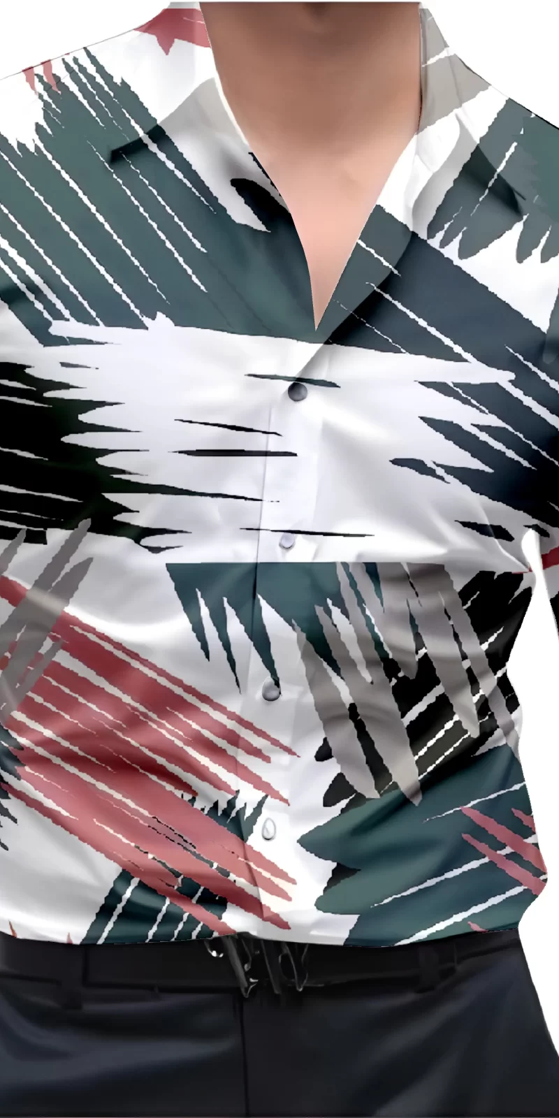 Black And White Mens Wear Printed Shirt