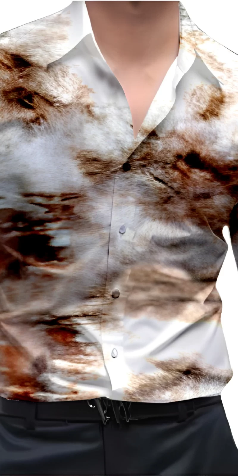 Brown And White Mens Wear Printed Shirt