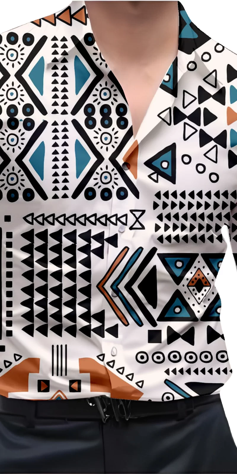 Black And White Mens Wear Printed Shirt
