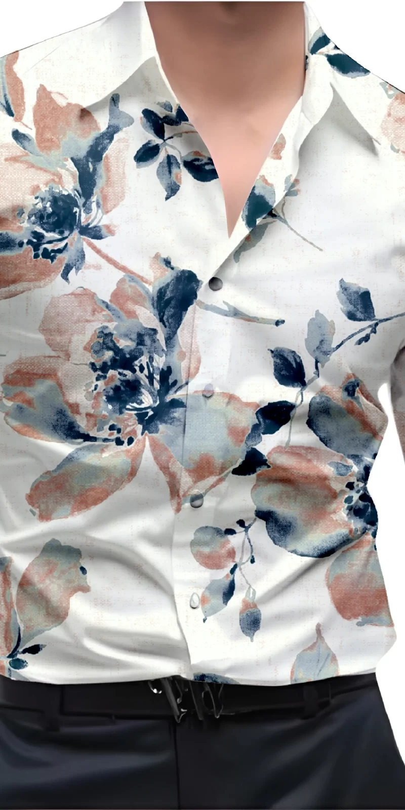 Blue And white Mens Wear Printed Shirt