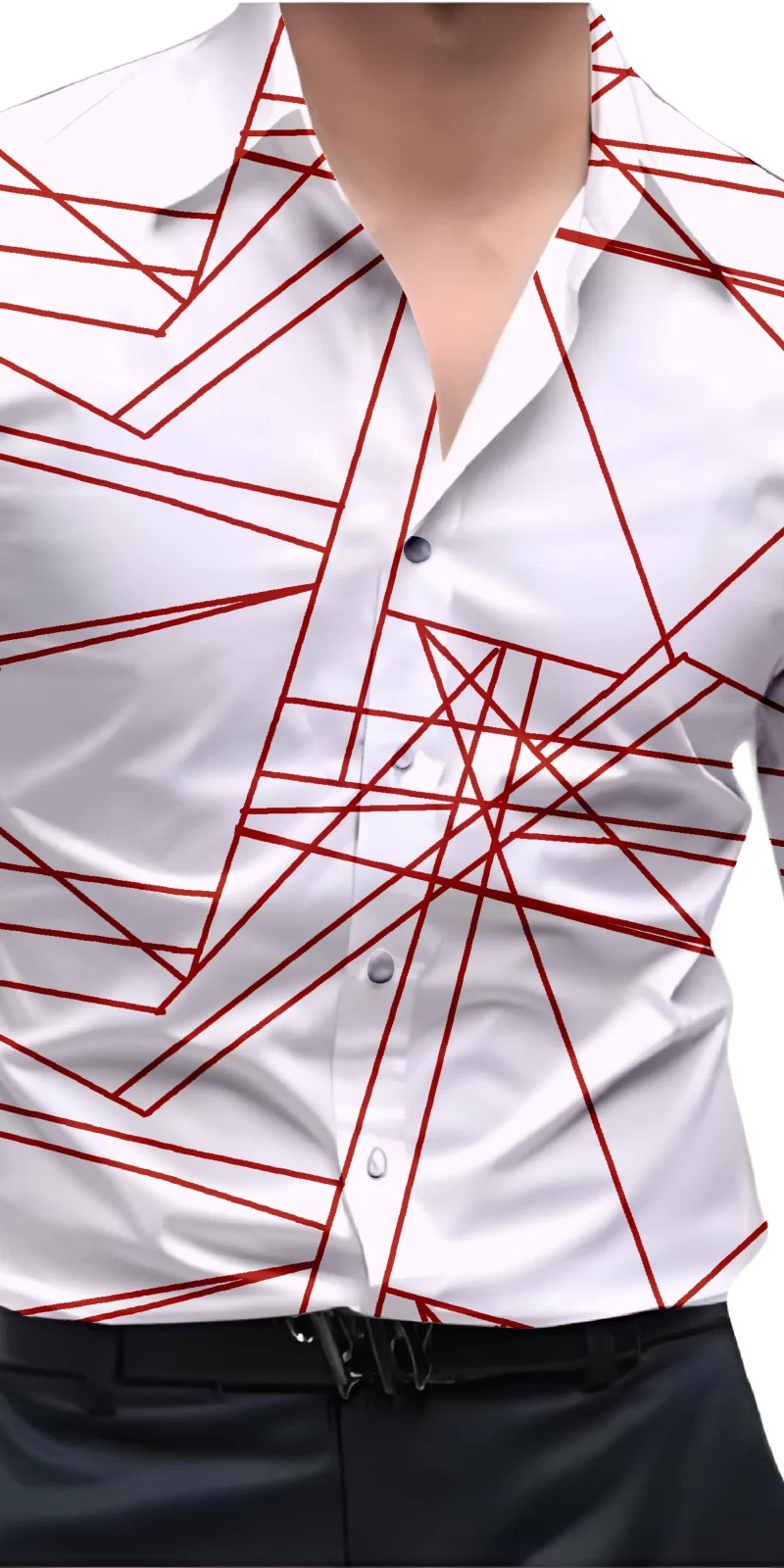 Red And White Mens Wear Printed Shirt
