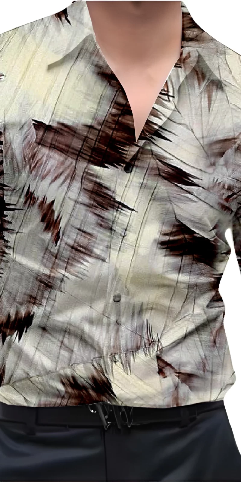 Brown And White Mens Wear Printed Shirt