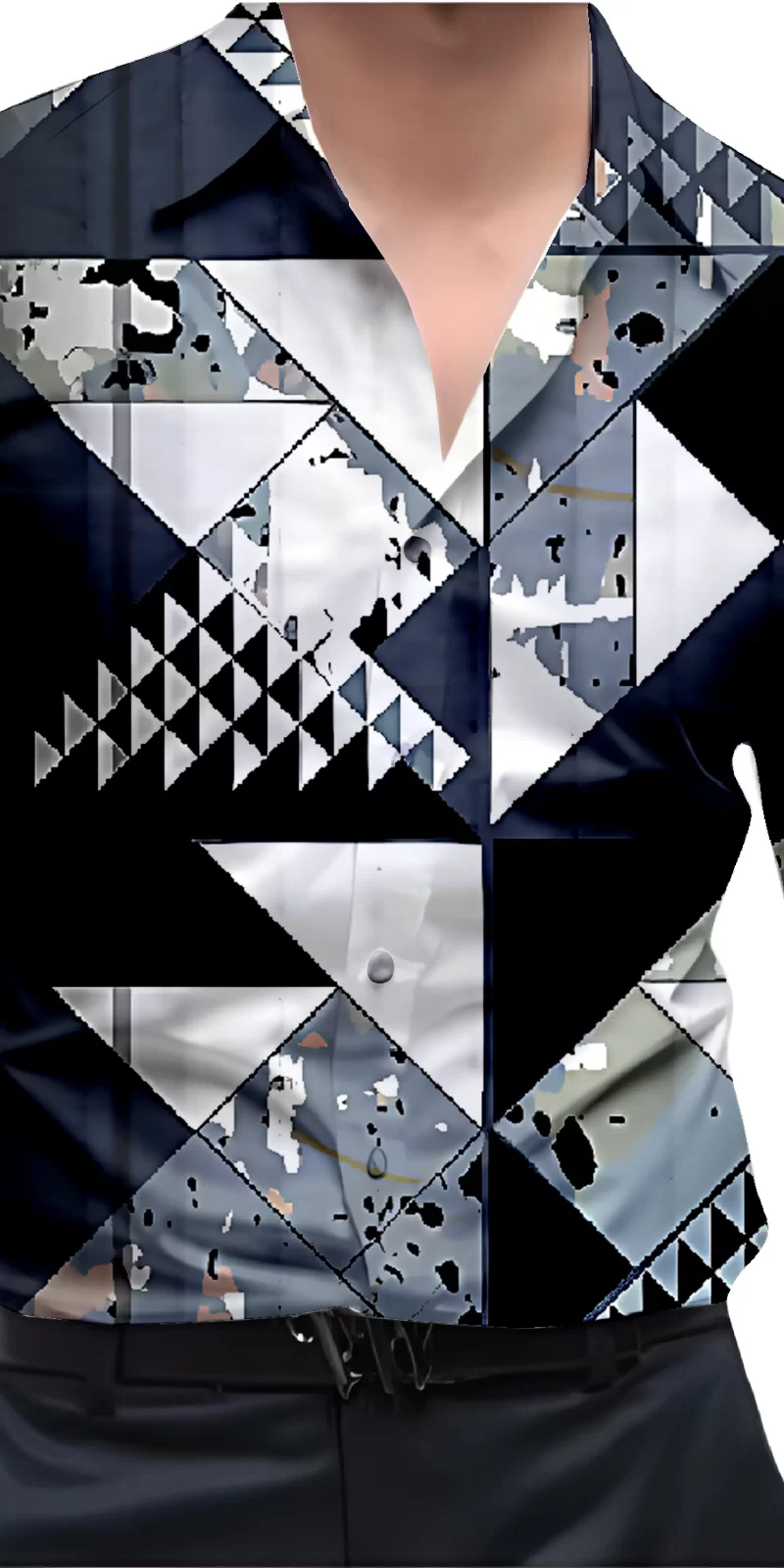 Blue And White Mens Wear Printed Shirt