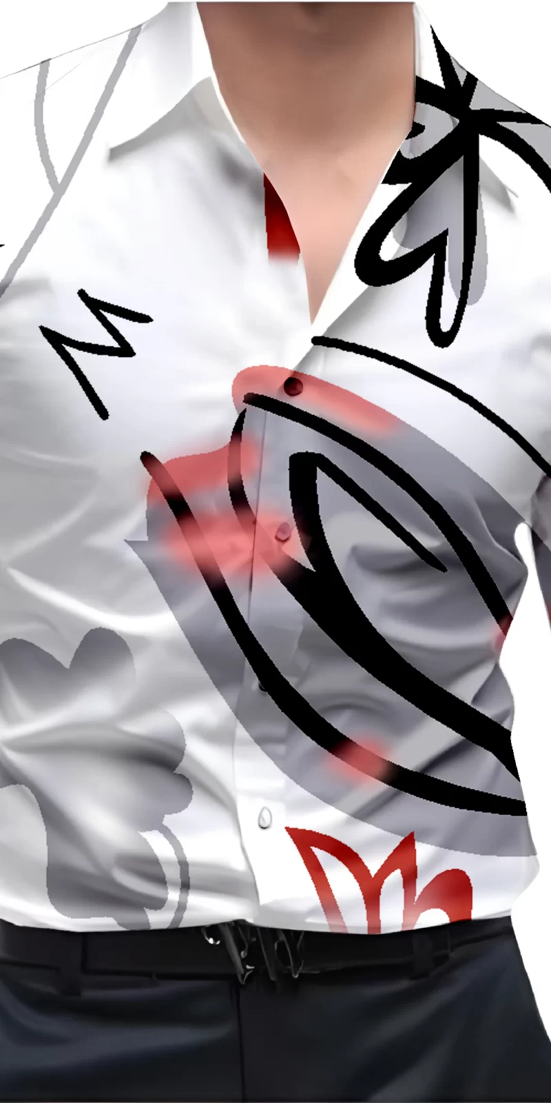 Black And White Mens Wear Printed Shirt