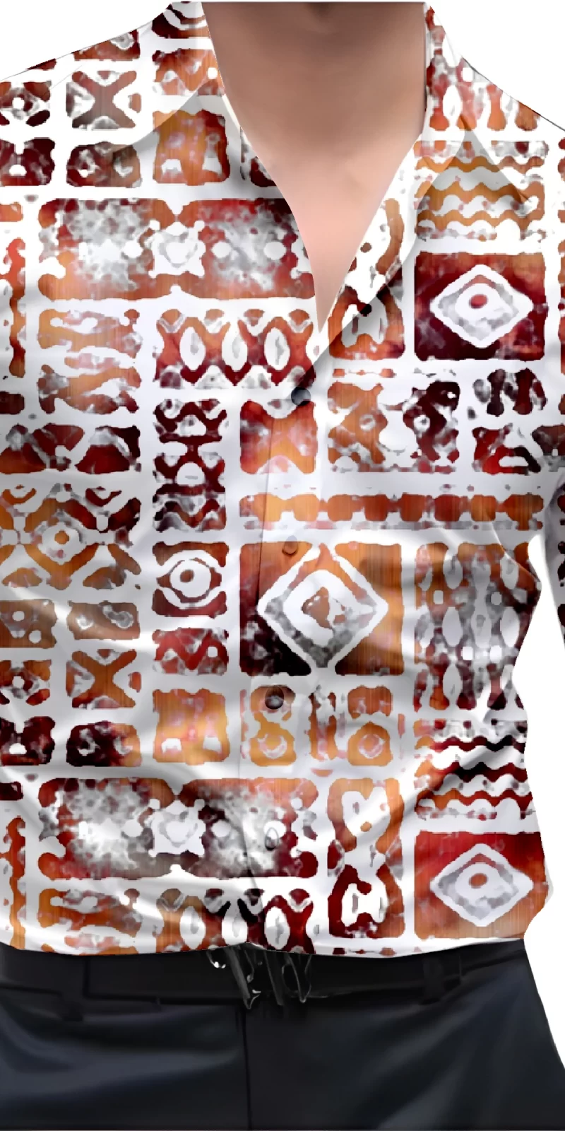 Brown And White Mens Wear Printed Shirt