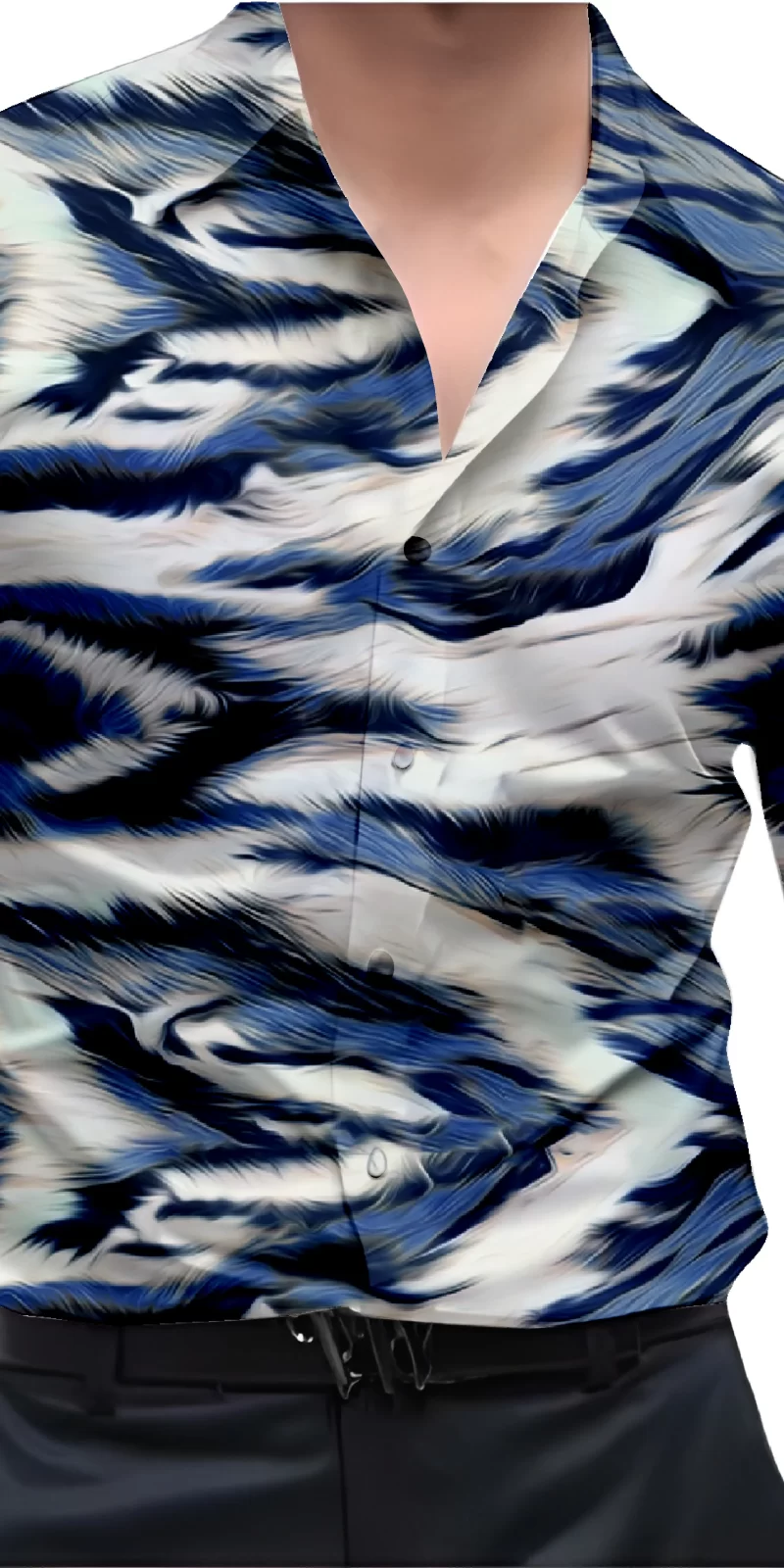 Blue And White Mens Wear Printed Shirt