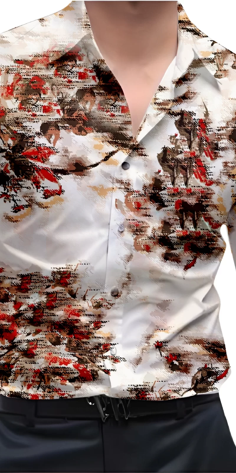 Brown And White Mens Wear Printed Shirt