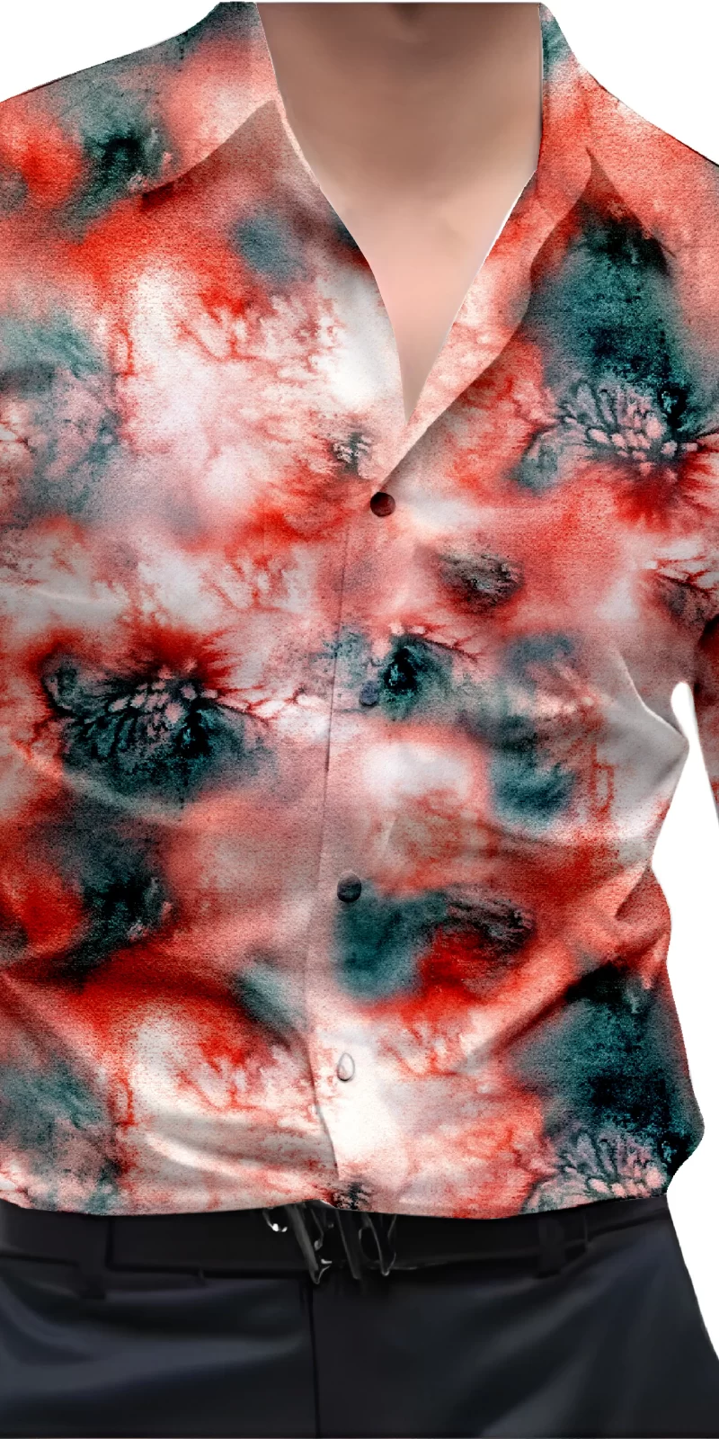 Red And White Mens Wear Printed Shirt