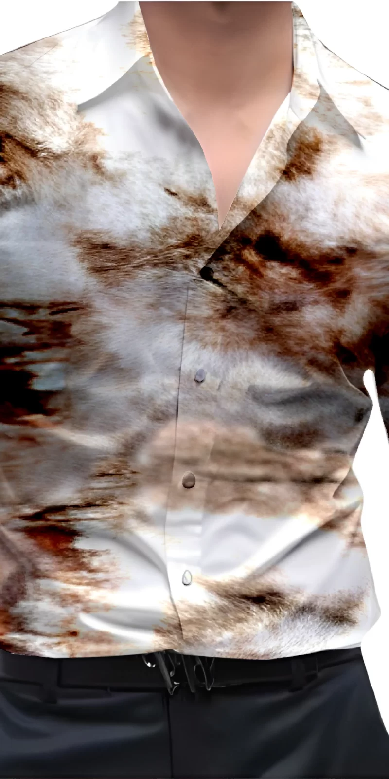 Brown And White Mens Wear Printed Shirt