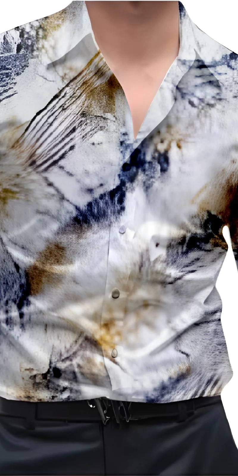 Blue And White Mens Wear Printed Shirt