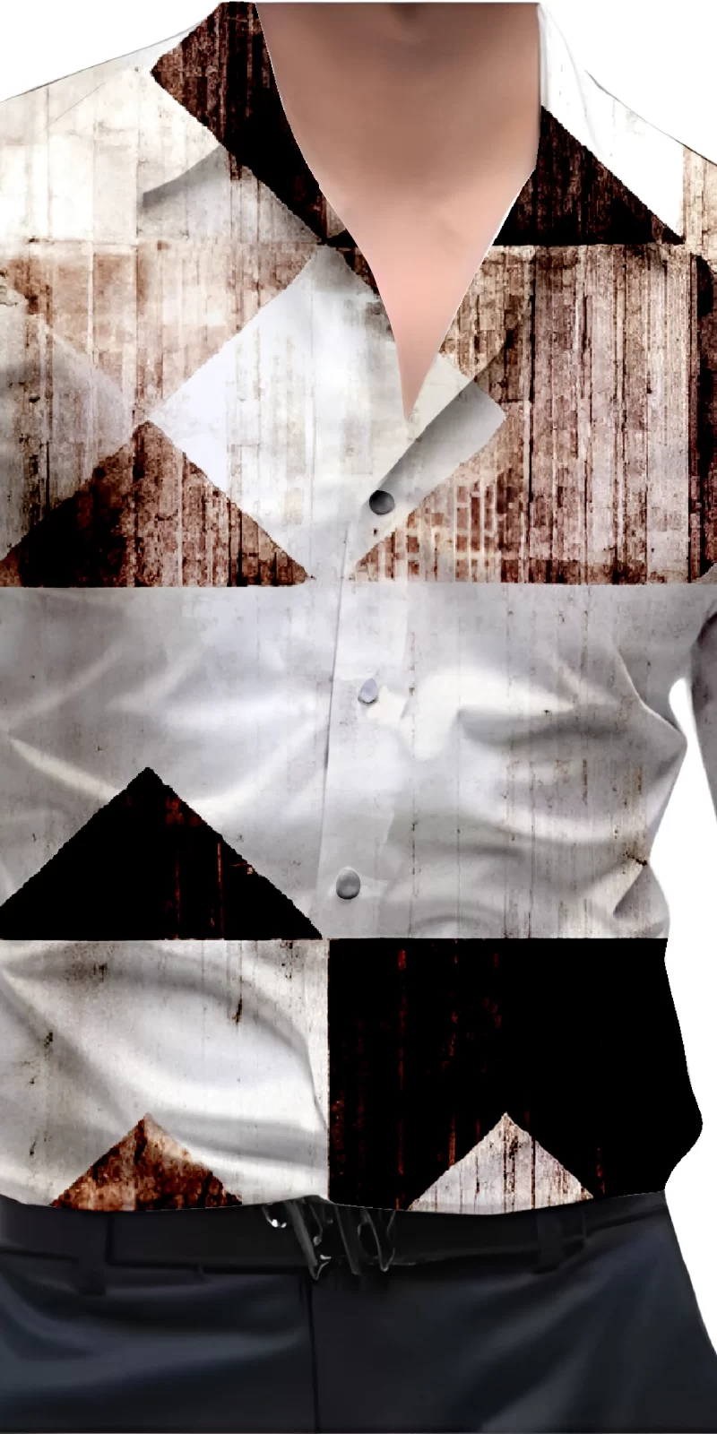 Brown And White Mens Wear Printed Shirt