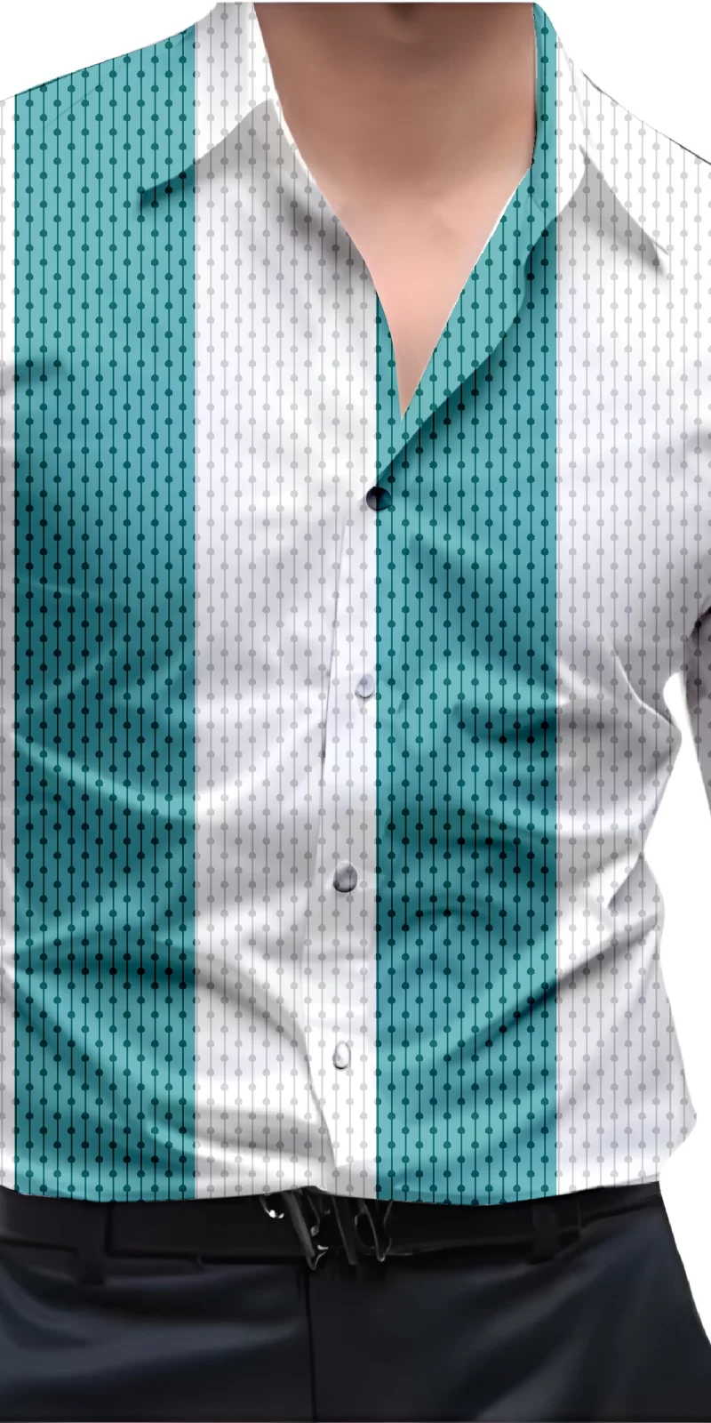 Blue And White Mens Wear Printed Shirt