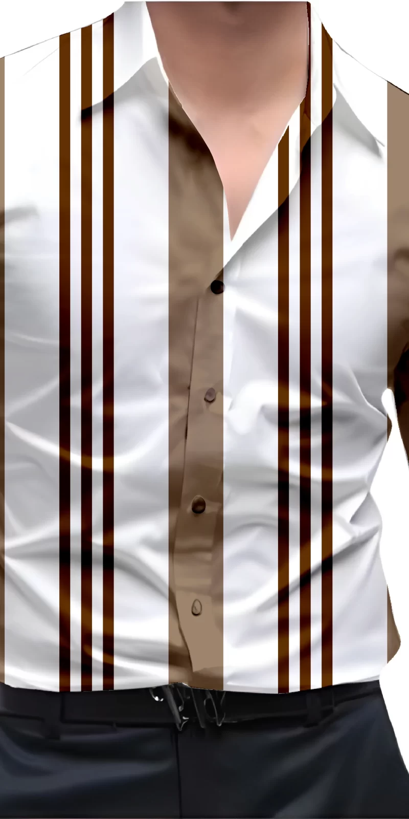 Brown And White Mens Wear Printed Shirt