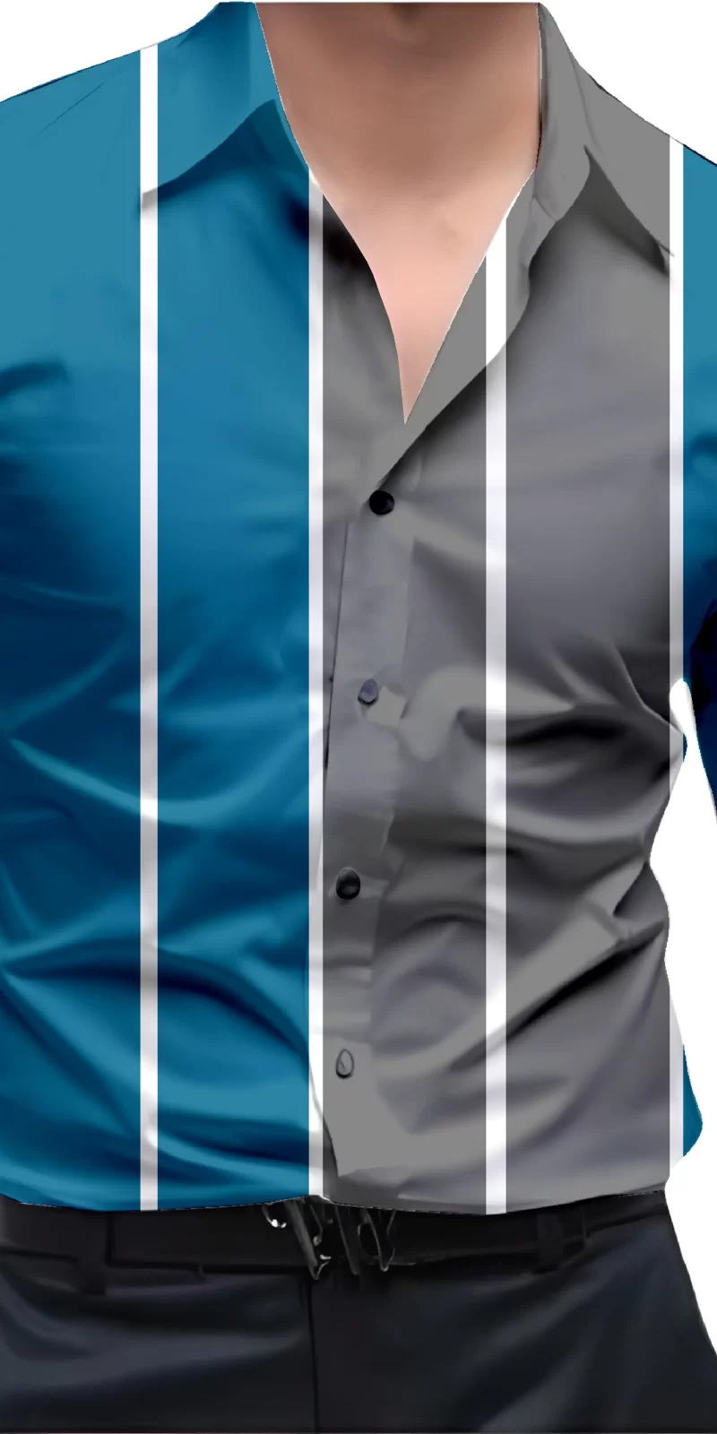 Blue And White Mens Wear Printed Shirt
