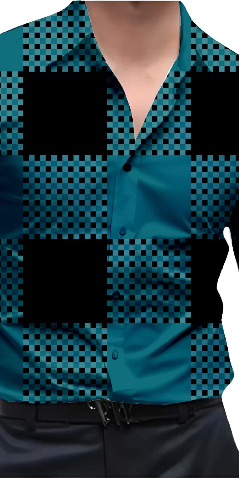 Black And White Mens Wear Printed Shirt