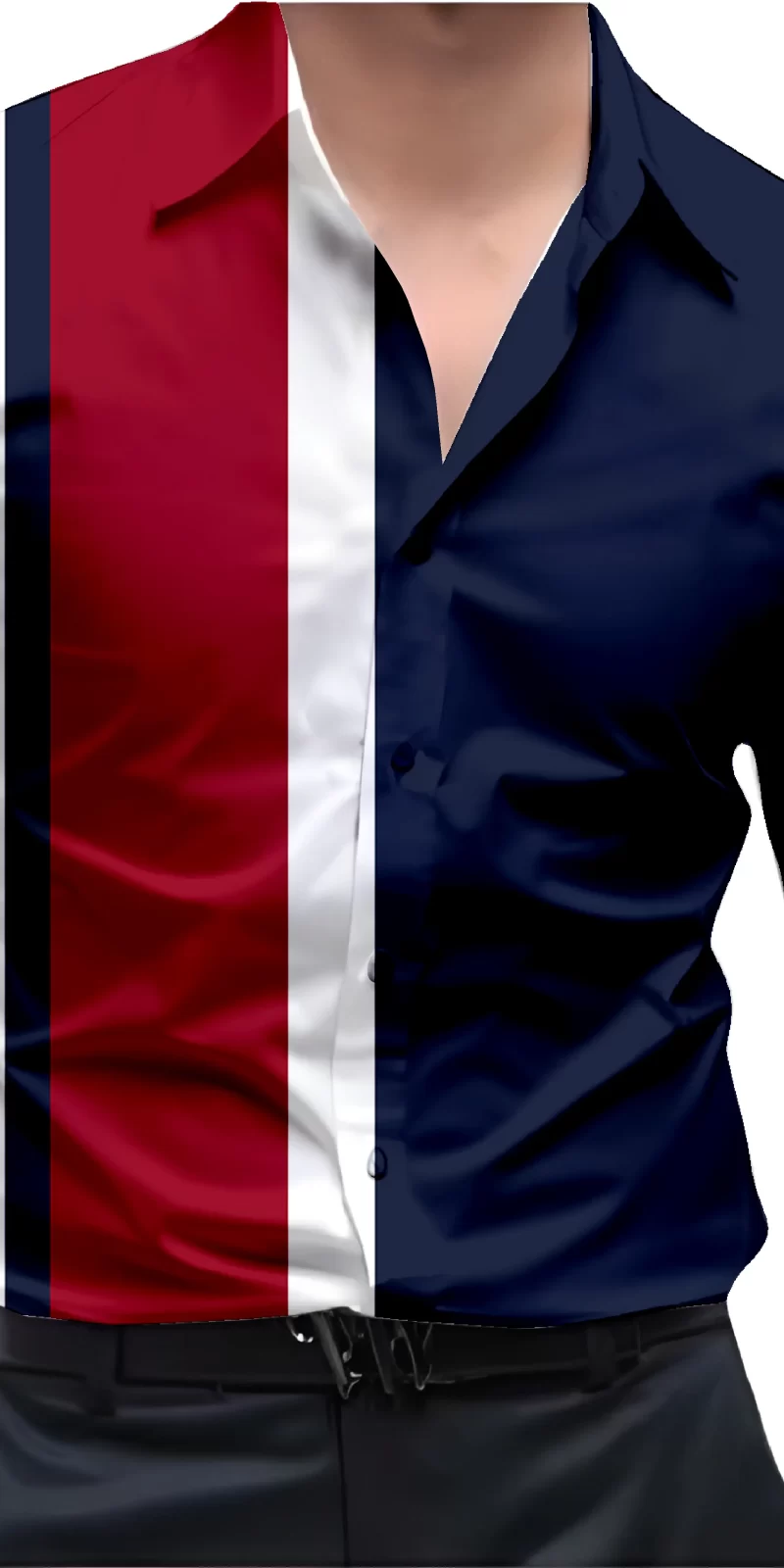 Maroon And White Mens Wear Printed Shirt