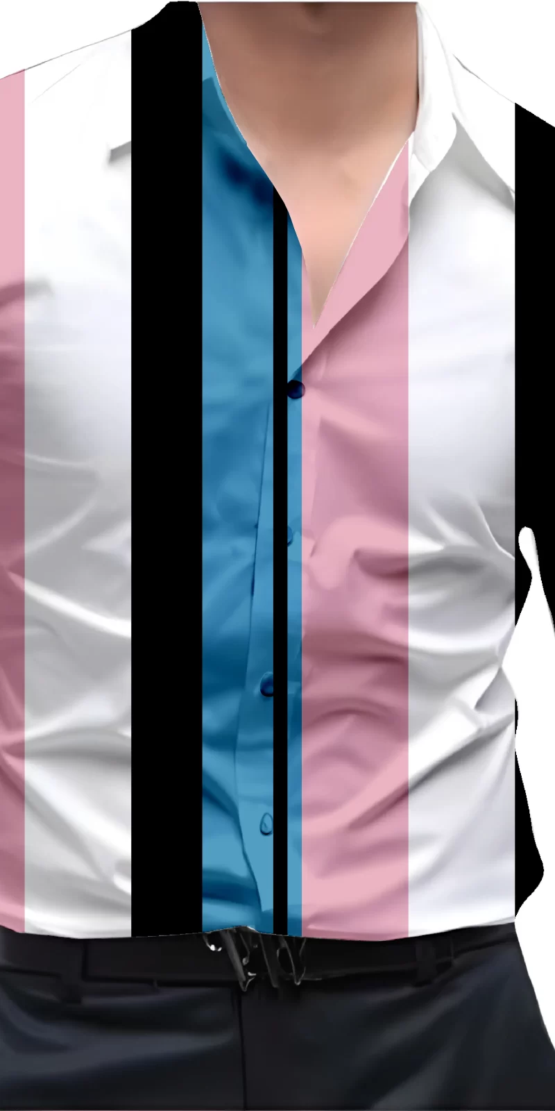 Pink And White Mens Wear Printed Shirt