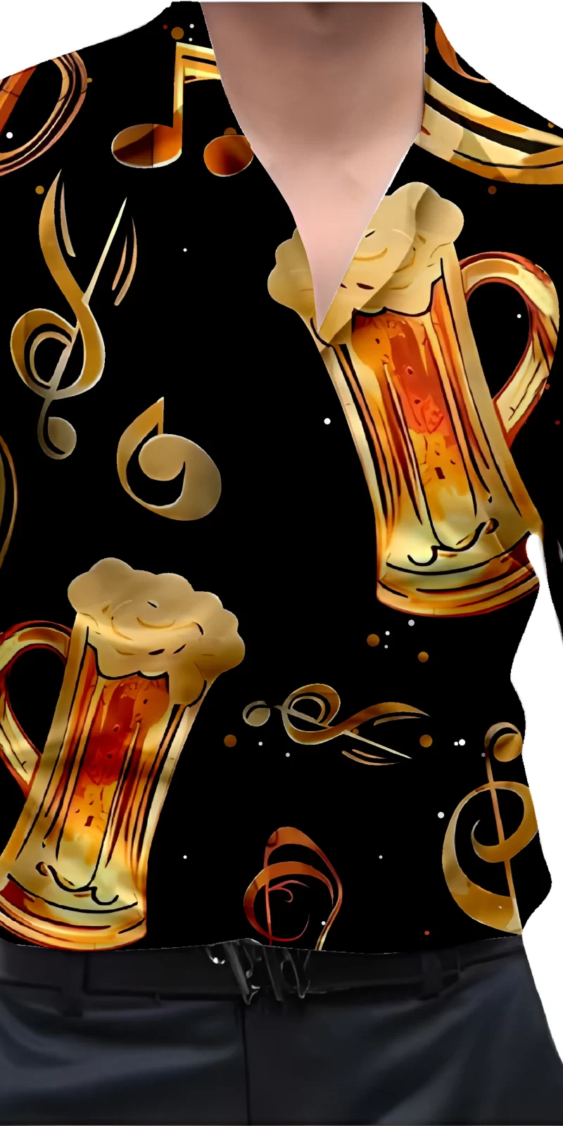 Black And White Mens Wear Printed Shirt