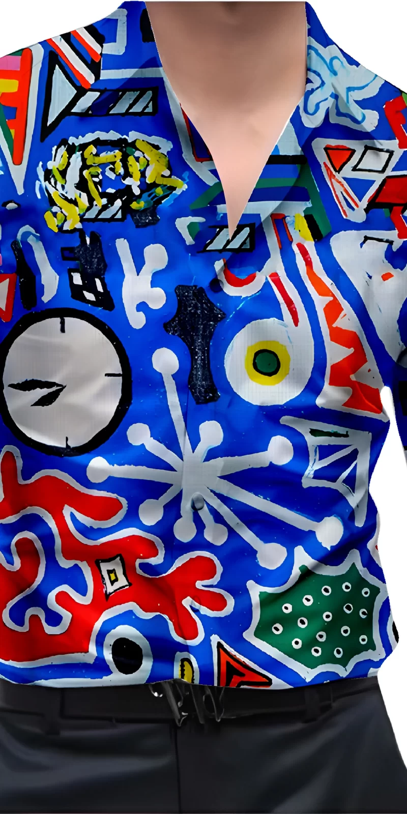 Blue And White Mens Wear Printed Shirt
