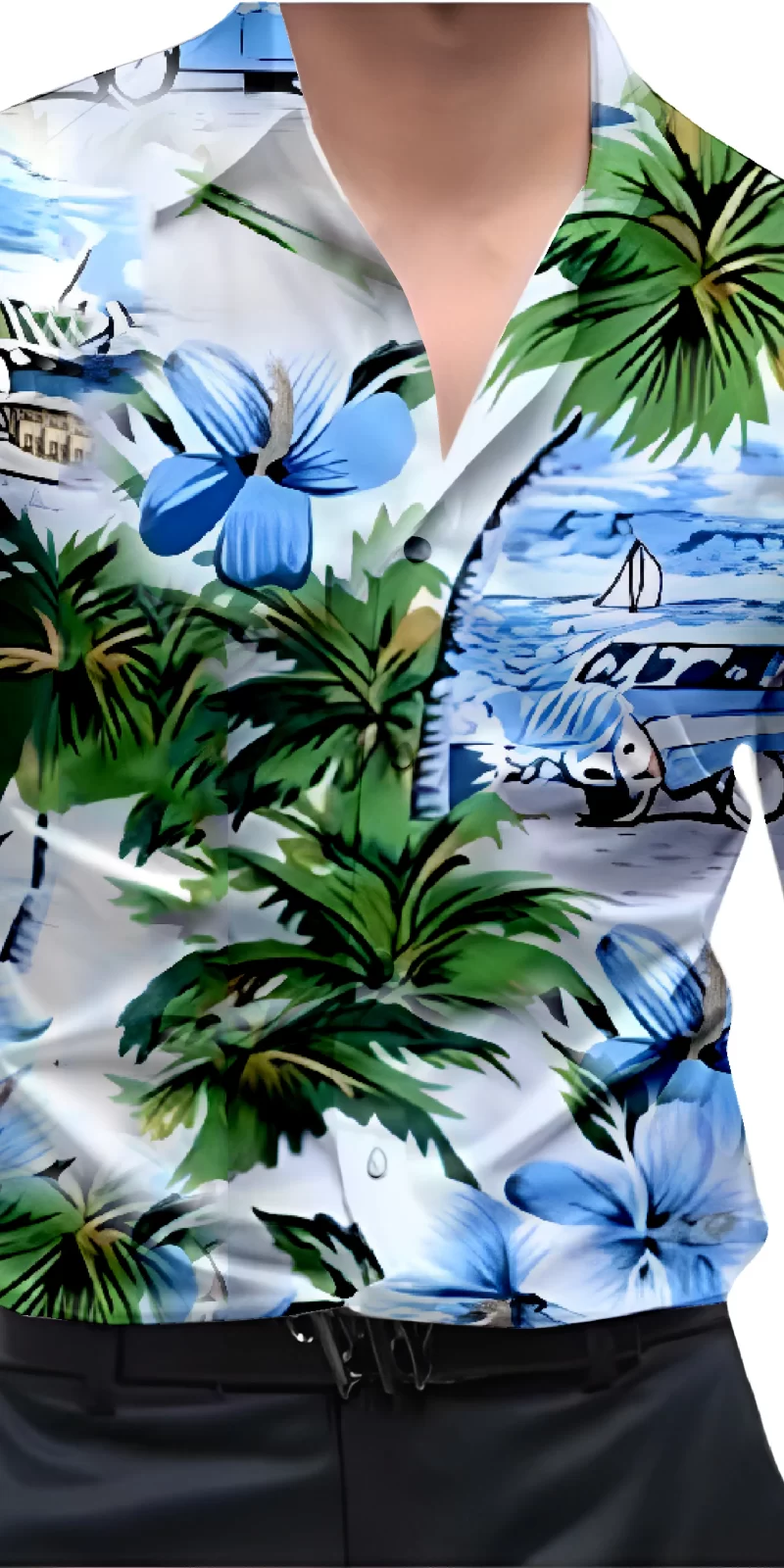 Green And White Mens Wear Printed Shirt
