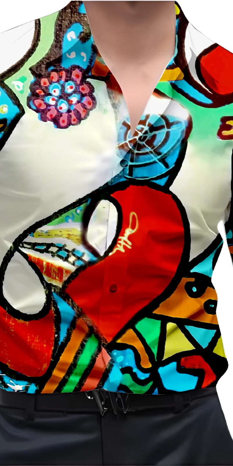Red And White Mens Wear Printed Shirt