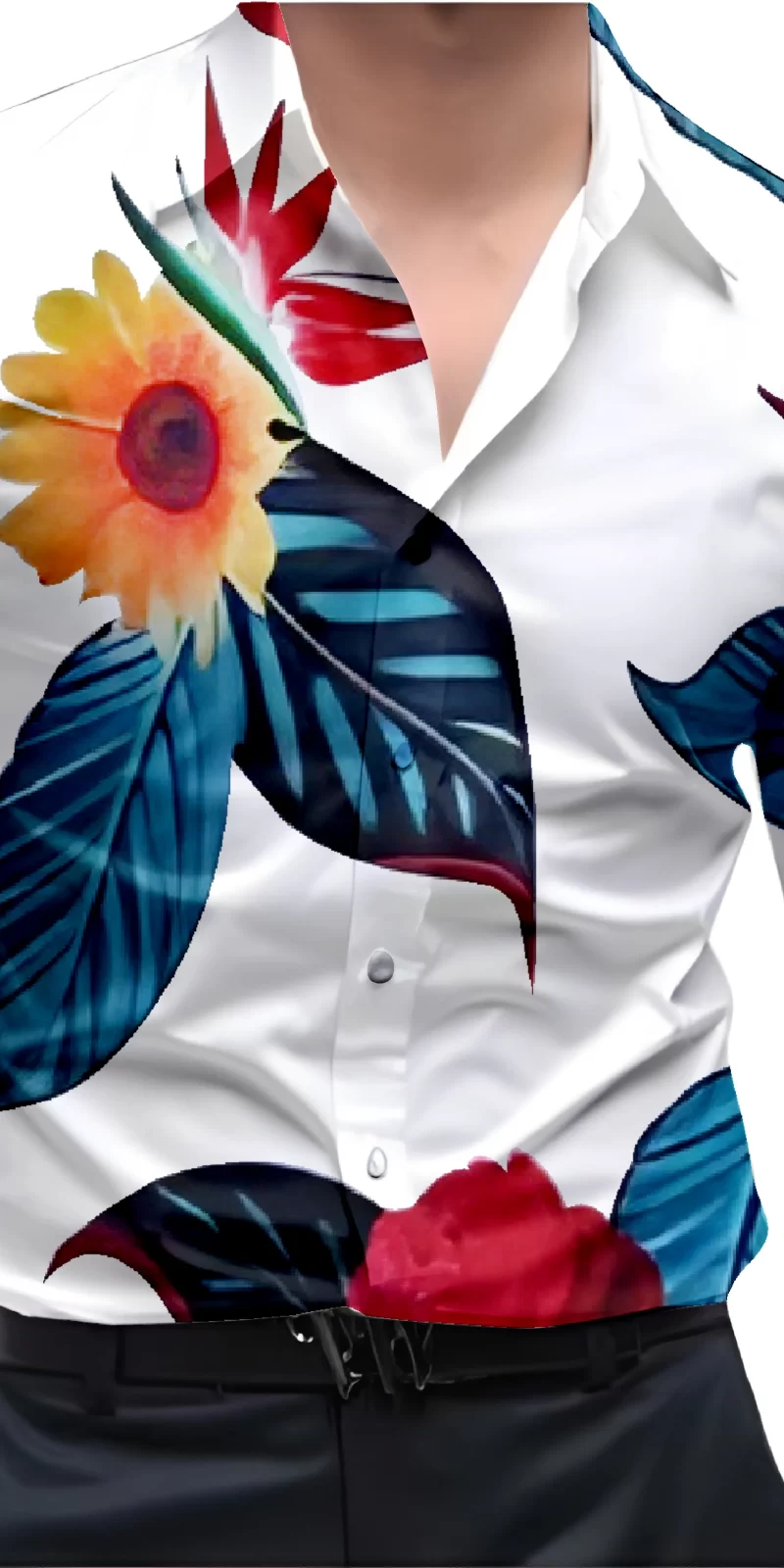 Blue And White Mens Wear Printed Shirt