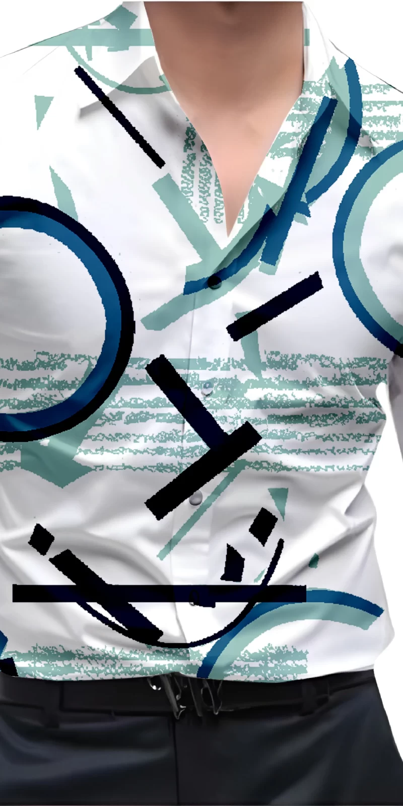 Black And White Mens Wear Printed Shirt