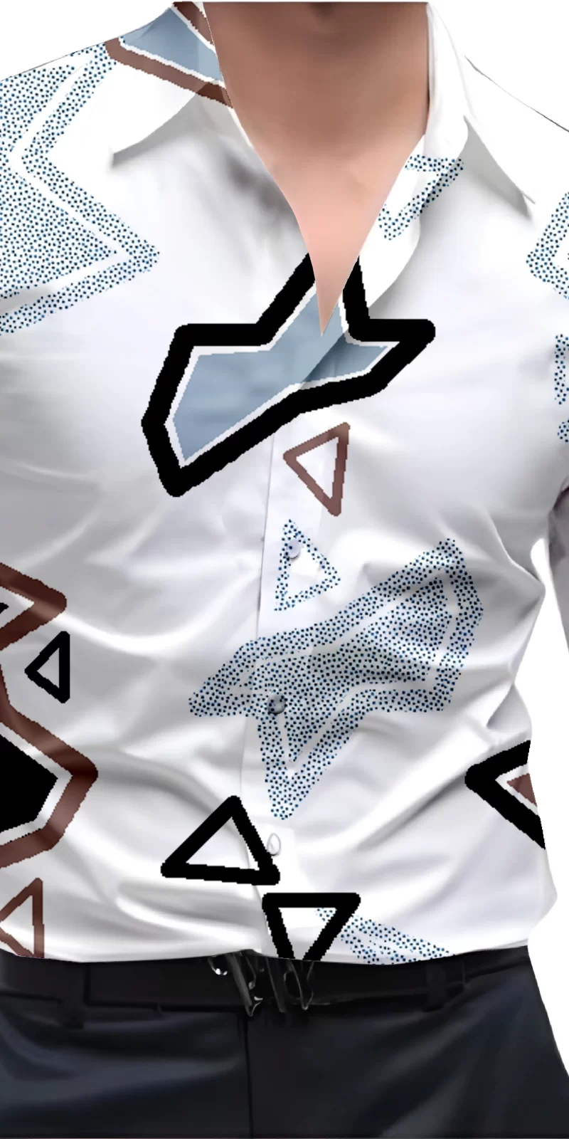 Brown And White Mens Wear Printed Shirt